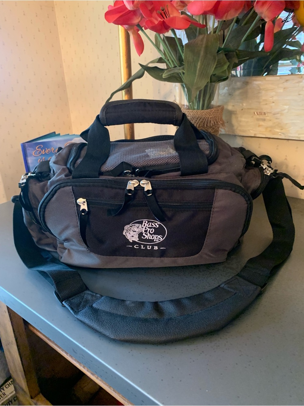 Bass Pro Shops, NEW NEVER USED, overnight or duffle bag. BLACK and GRAY.
